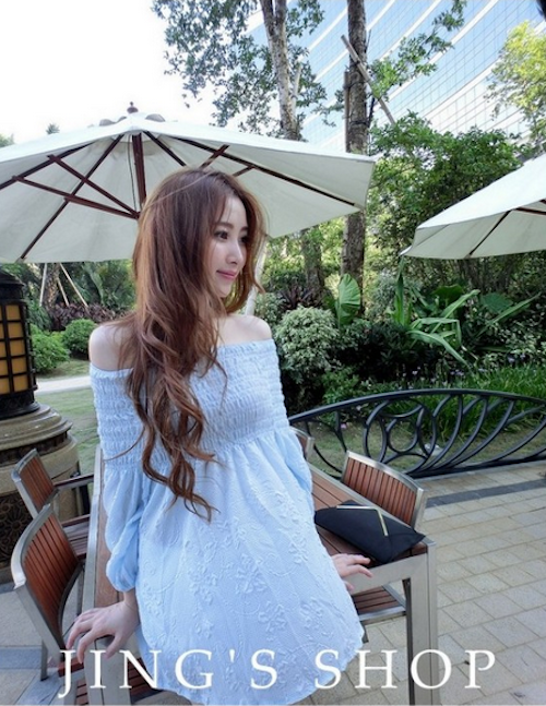 WD21526 Smocked Off-Shoulder Dress White