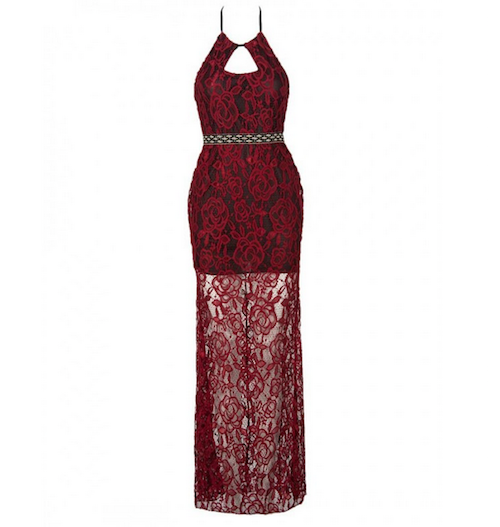 WD21536 Sexy Lace Maxi Dress Maroon