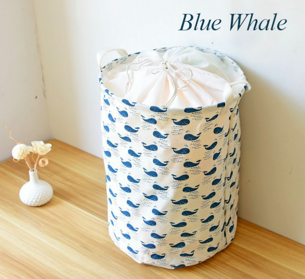 BL5006 Drawstring Laundry Basket Blue Whale