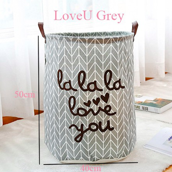 BL5014 Love You Laundry Basket Grey