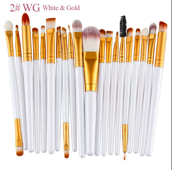 BL5018 Colourful Make Up Brush White Gold