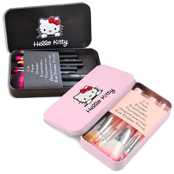 BL5019 Hello Kitty Make Up Brush With Metal Box Pink