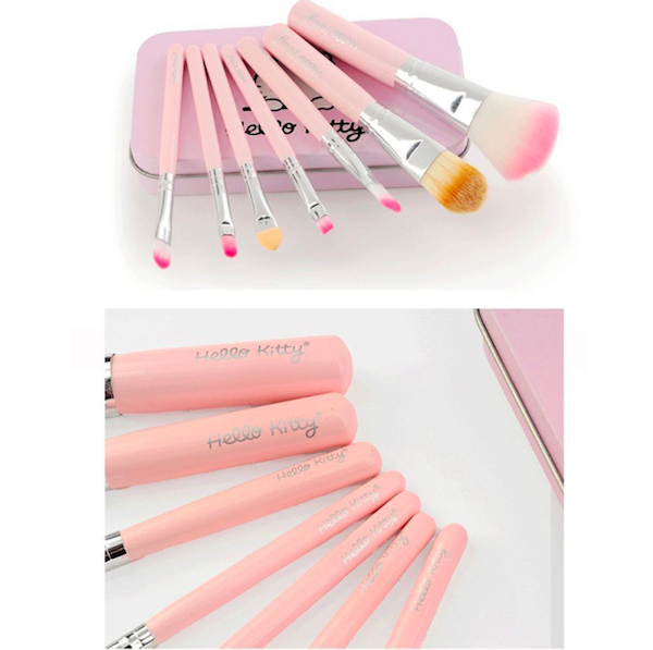 BL5019 Hello Kitty Make Up Brush With Metal Box Pink