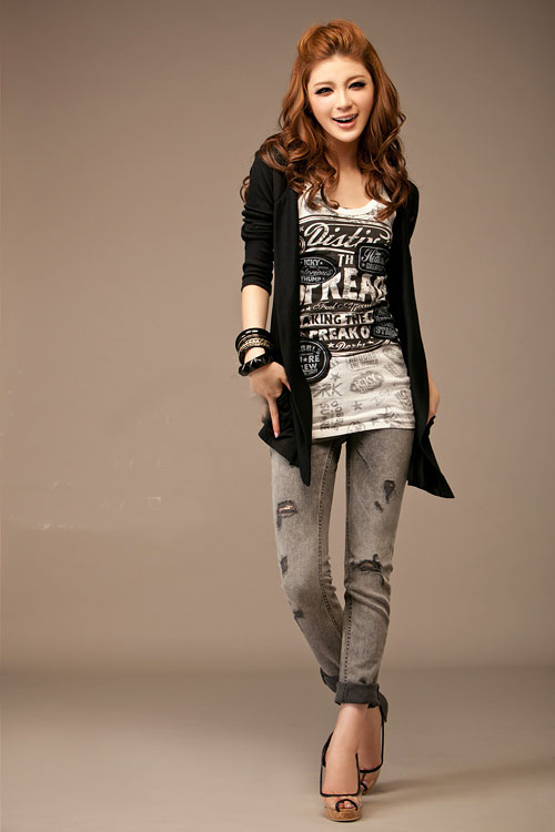 WJ7608 Women Casual Hooded Jacket Black