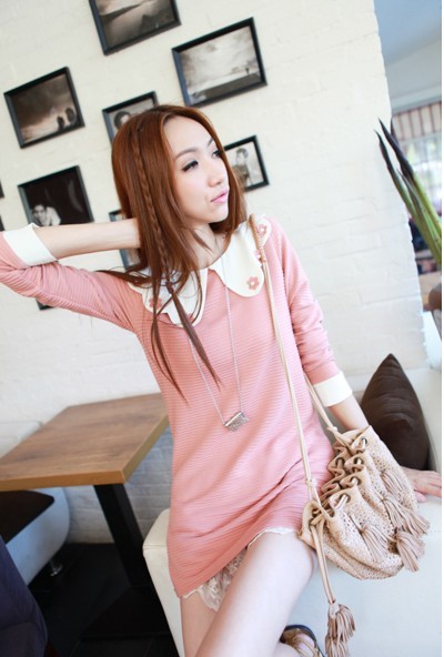 WD7609 Korea Lovely Dress Pink