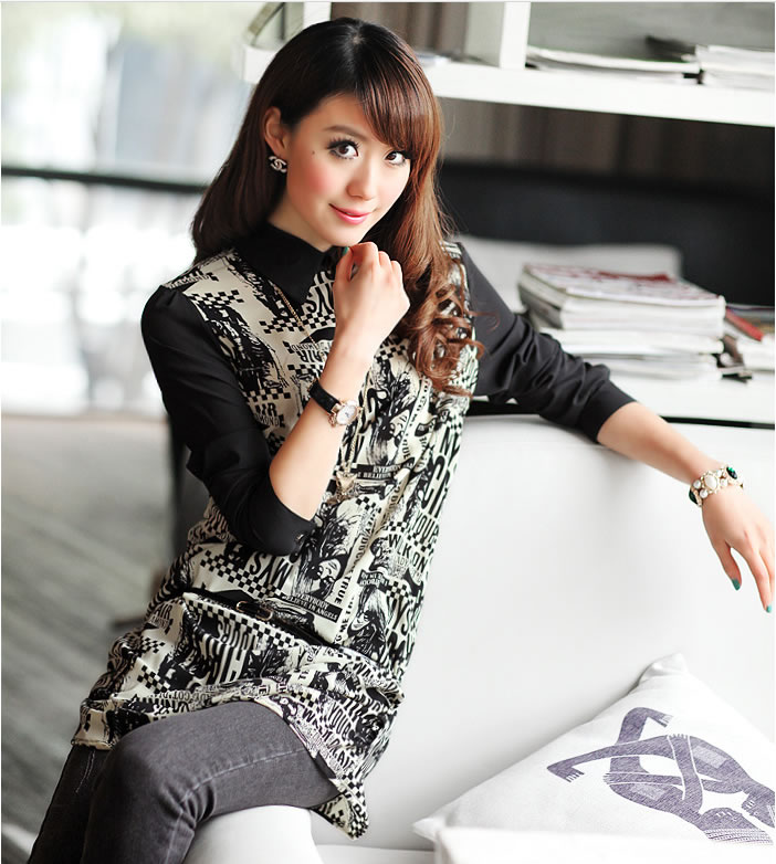 WT7614 Casual Women Top Letter