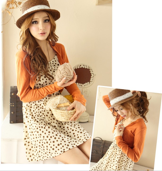 WD7618 Casual Summer Two Pieces Dress Orange