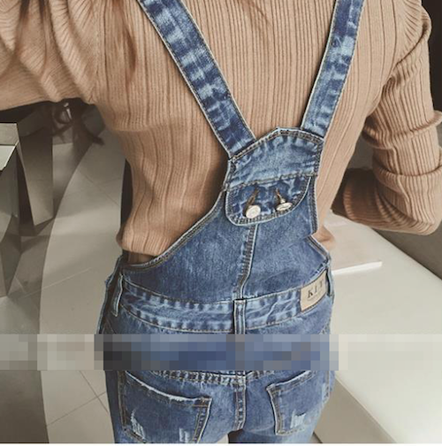 WP7630 Trendy Denim Jumpsuit Blue