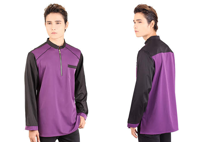 QA-422 Men Zipper Kurta Collection Purple