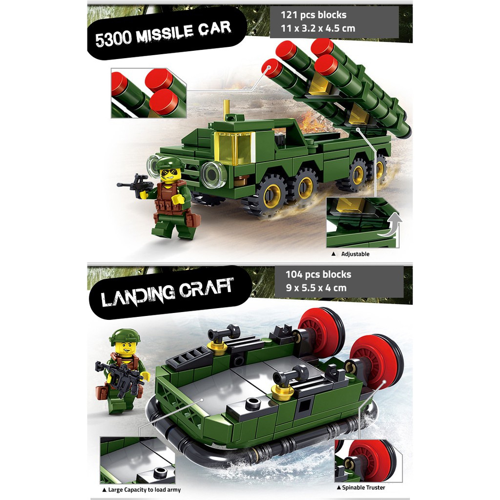 ET 844 Army Military Action Figure Building Blocks Toy 