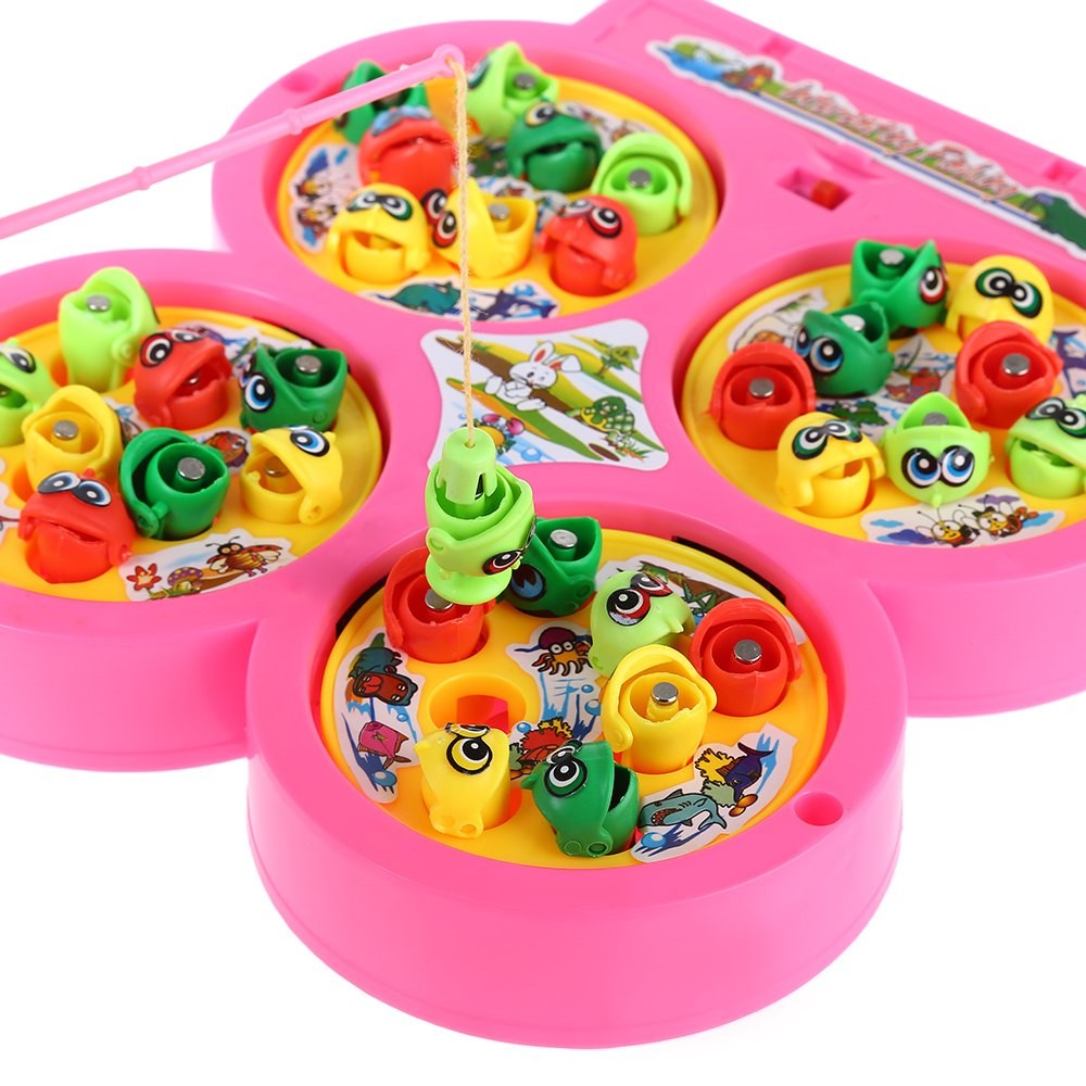 ET 846 Kids Fishing Rotating Magnetic Music Toys Pink