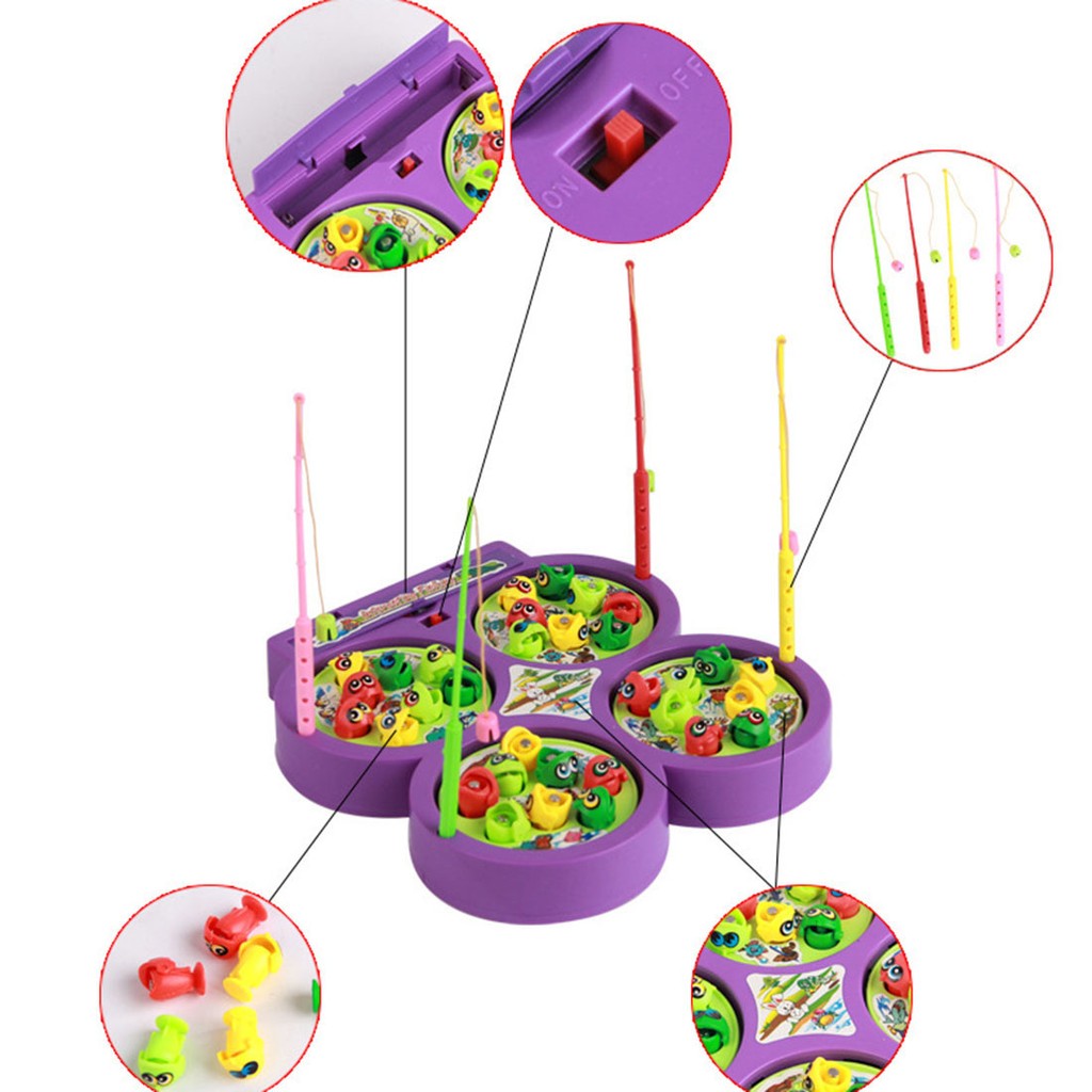 ET 846 Kids Fishing Rotating Magnetic Music Toys Purple