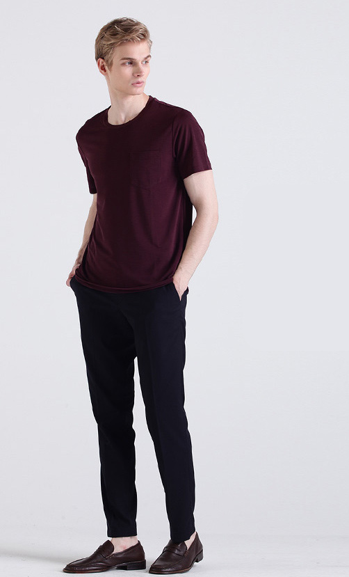 KB10143 Casual Top Burgundy