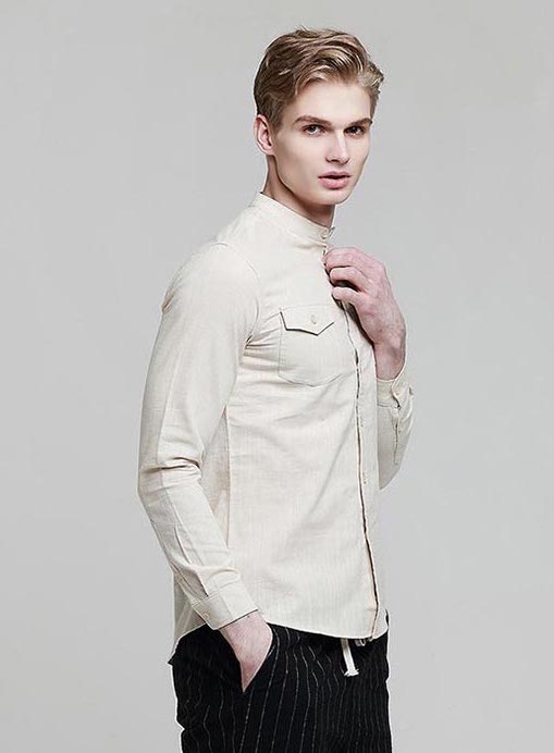 KB10184 Smart Men Shirt Beige