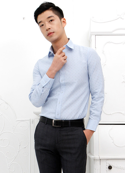 KB10243 Men's Office Shirt Blue