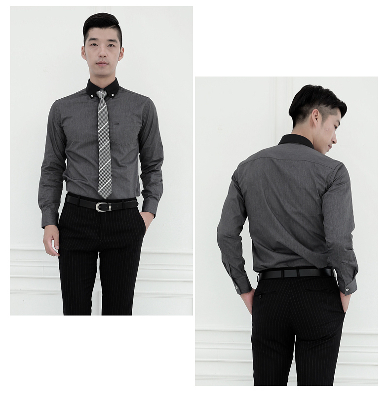 KB10250 Men's Office Shirt Grey