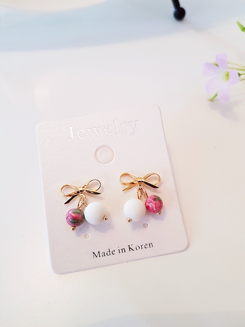 KR-006 Elegant Earring Pink