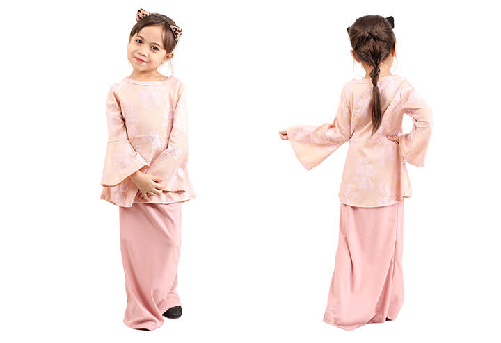 QA-421 Lovely Kids Baju Kurung Pink