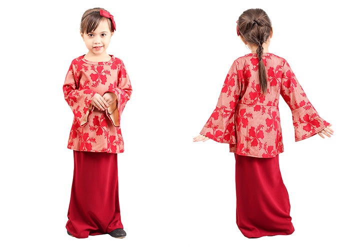 QA-421 Lovely Kids Baju Kurung Red