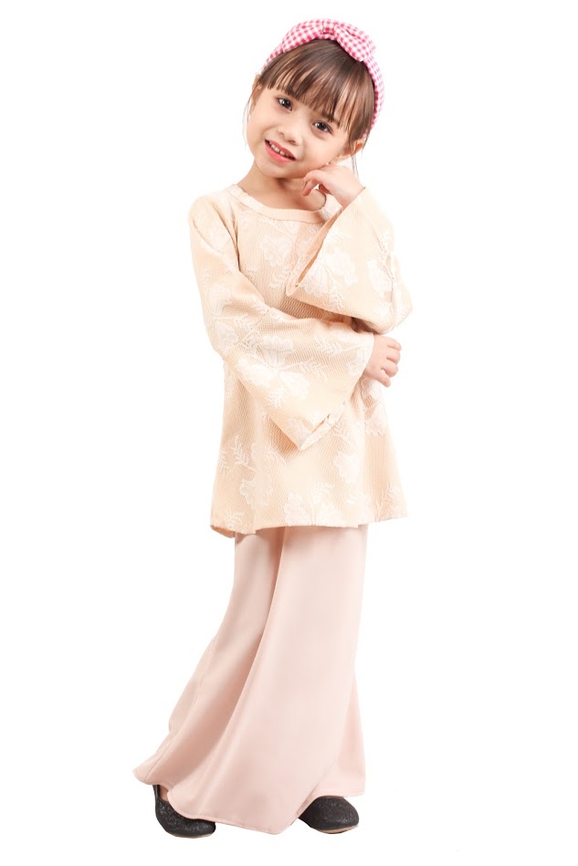 QA-421 Lovely Kids Baju Kurung Cream