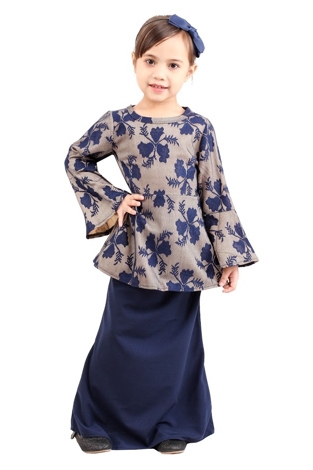 QA-421 Lovely Kids Baju Kurung Navy Blue