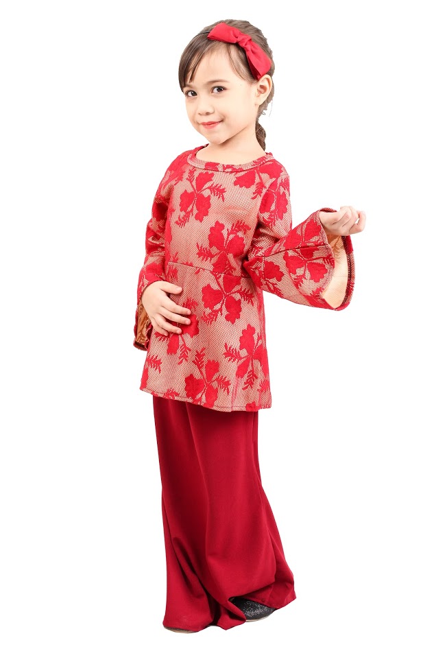 QA-421 Lovely Kids Baju Kurung Red