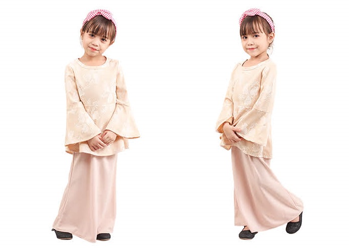 QA-421 Lovely Kids Baju Kurung Cream