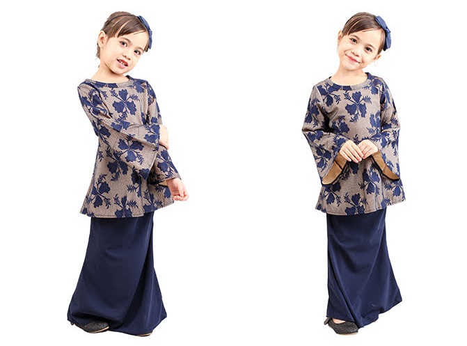 QA-421 Lovely Kids Baju Kurung Navy Blue