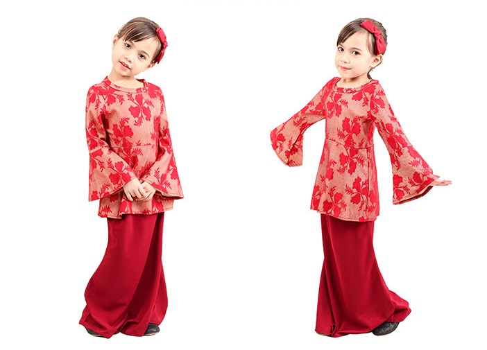 QA-421 Lovely Kids Baju Kurung Red