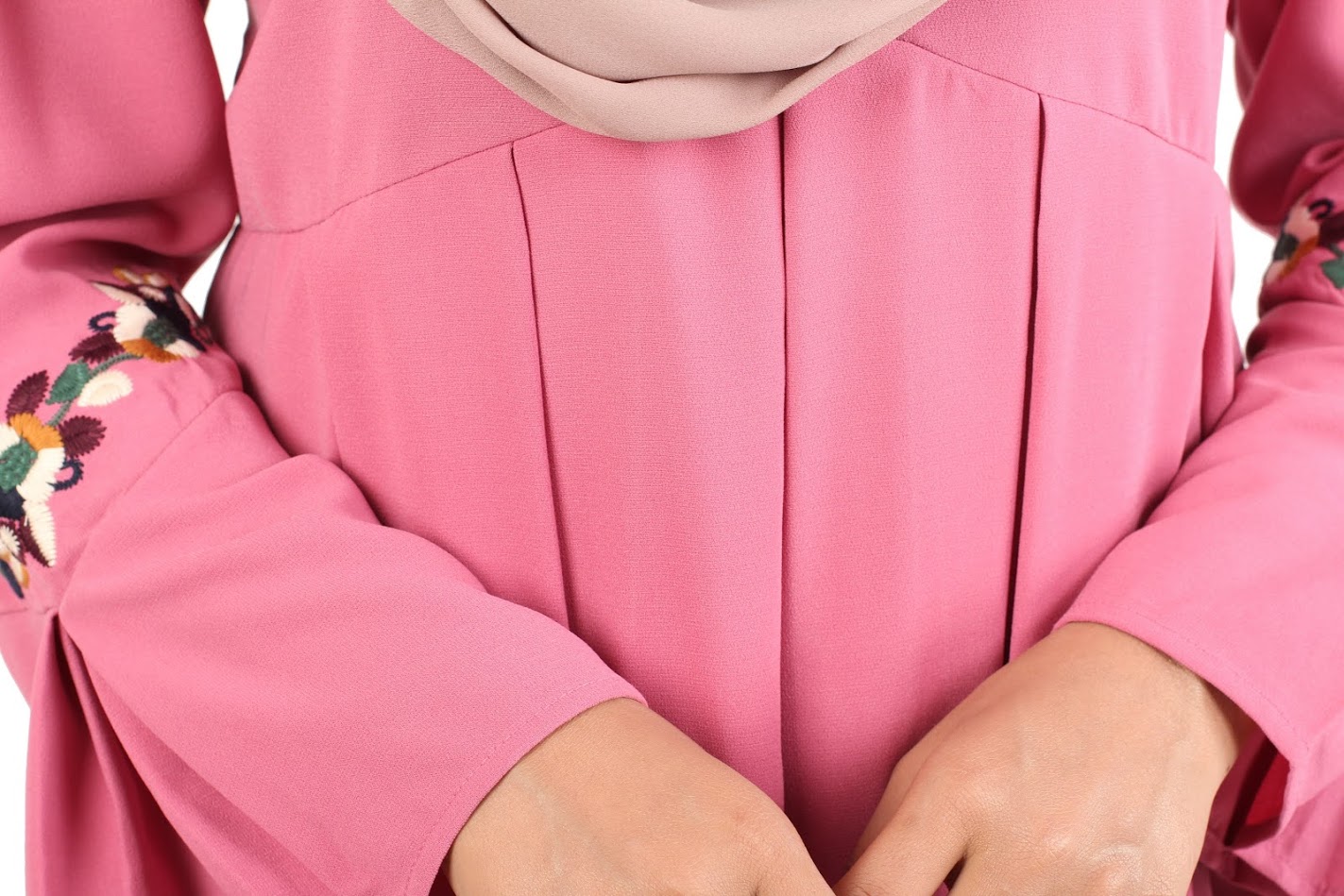 QA-424 Women Muslimah Flare Top Pink