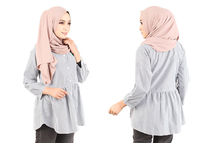 QA-430 Women Embroidery Shirt Grey