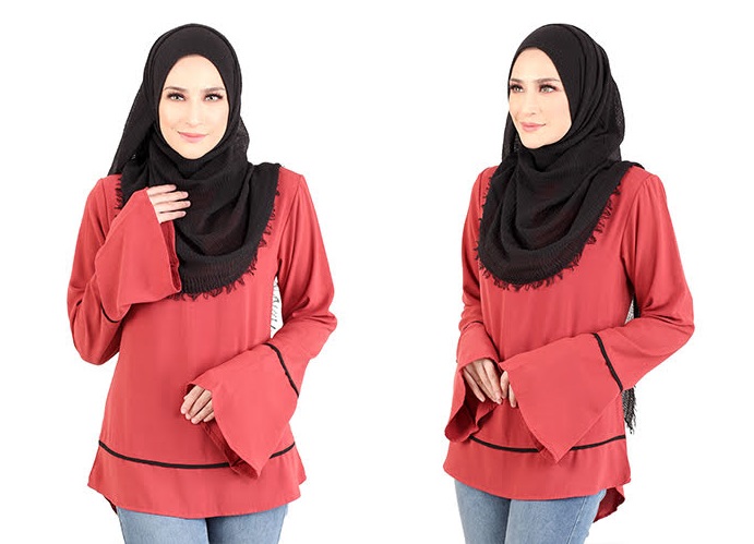 QA-432 Women Muslimah Blouse Coral