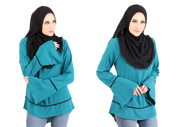 QA-432 Women Muslimah Blouse Turquoise