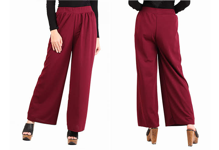 QA-440 Women Flare Palazzo Maroon