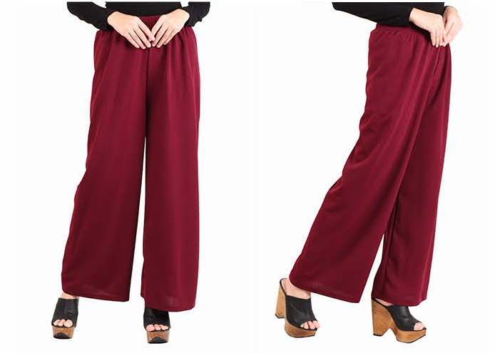 QA-440 Women Flare Palazzo Maroon