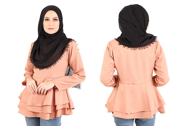 QA-445 Layered Blouse Collection Beige