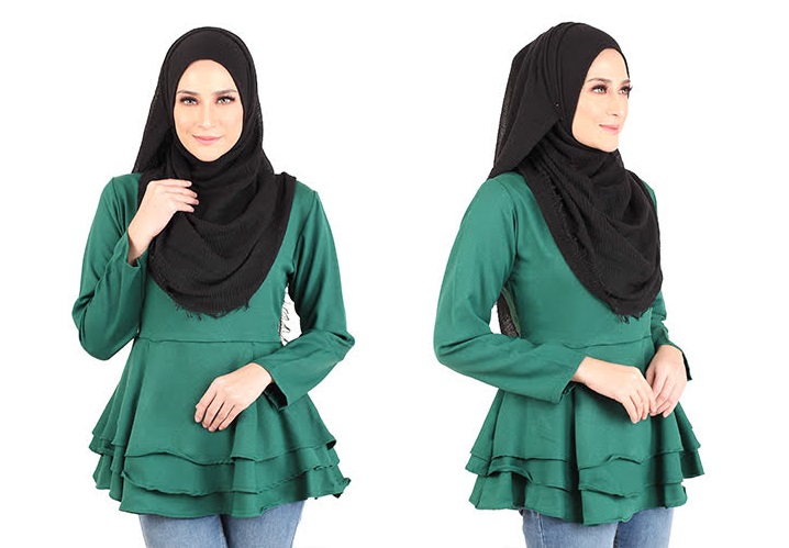 QA-445 Layered Blouse Collection Green