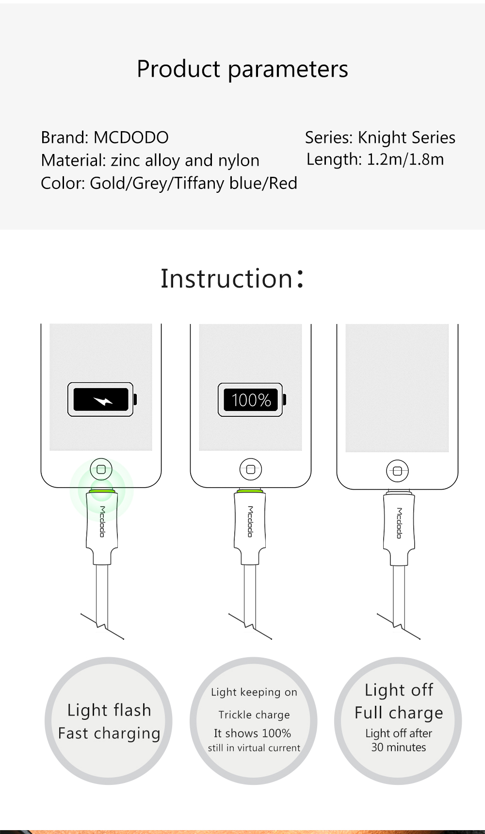 iPhone Lighting Auto-Disconnect Smart Charger (Black)