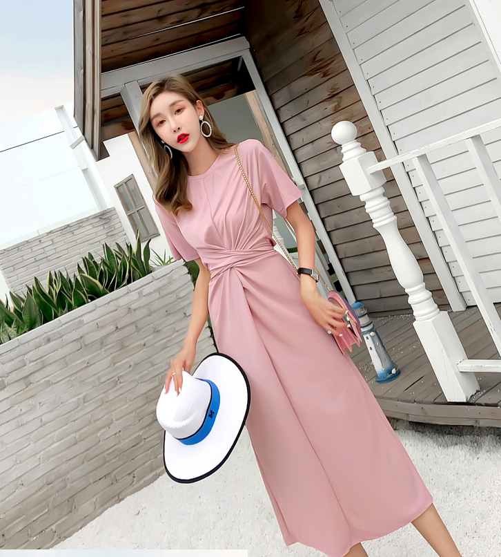 VW12330 Trendy Maxi Dress Pink