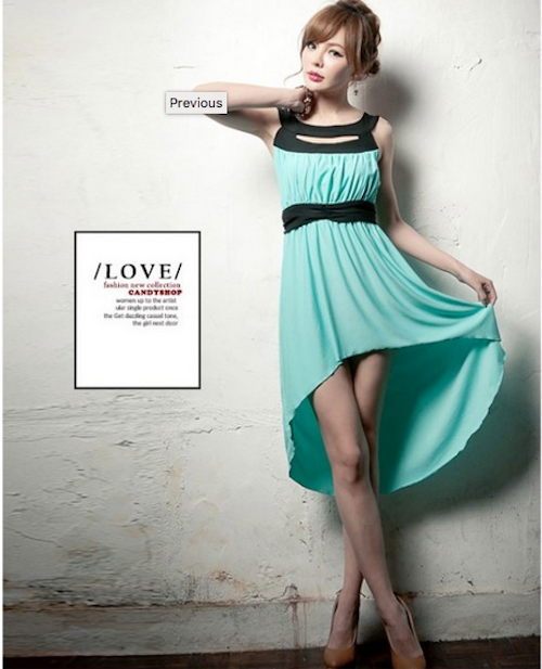 WD21539 Stylish Uneven Dress Light Blue