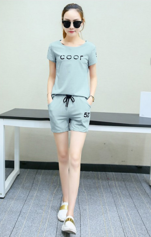 WT21547 Trendy Top and Pant Set Light Blue