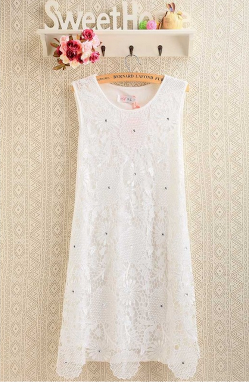 WD21562 Charming Lace Dress White