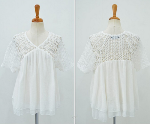 WT21565 Feminine Lace Blouse White