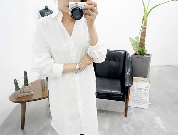 WT21568 Collar Loose Shirt White