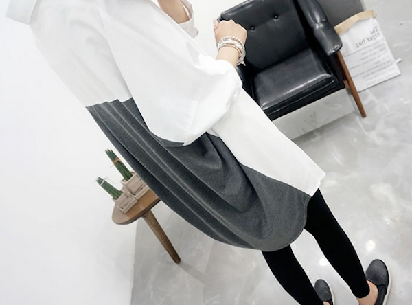 WT21568 Collar Loose Shirt White