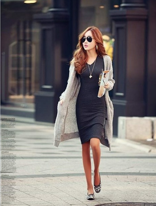 WD21593 Trendy Basic Korea Dress Black