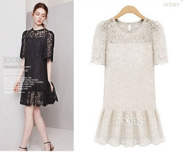 WD21605 Europe Lace Dress Ivory