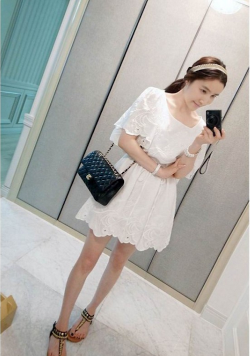 WD21611 Lovely Embroidered Dress White