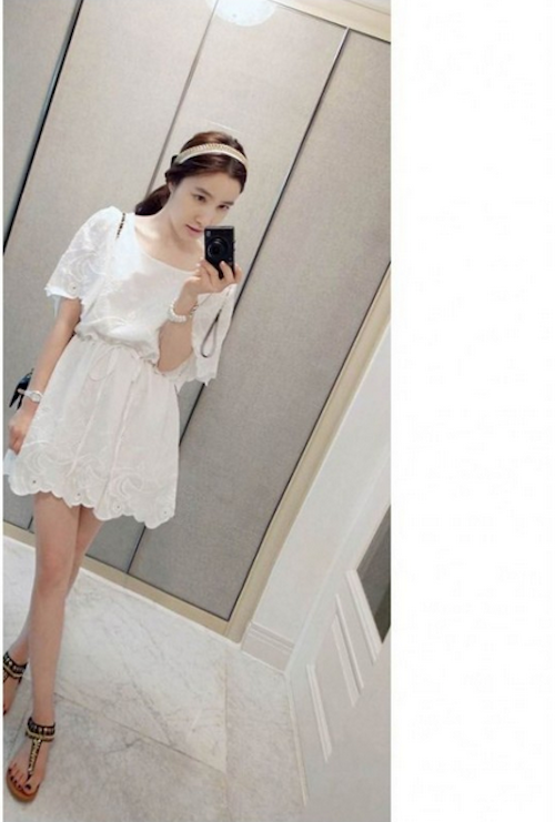 WD21611 Lovely Embroidered Dress White