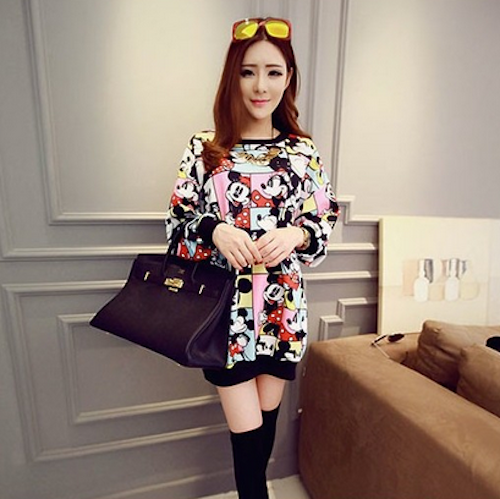 WD21615 Cute Cartoon Loose Dress